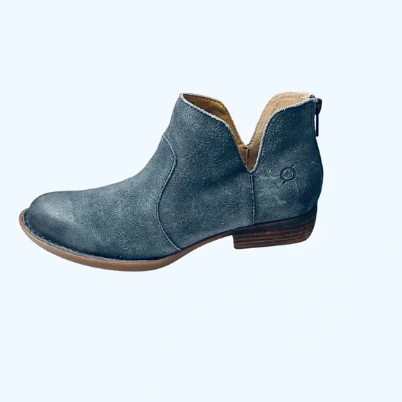 Born Blue Suede Distressed Booties Boots Size M